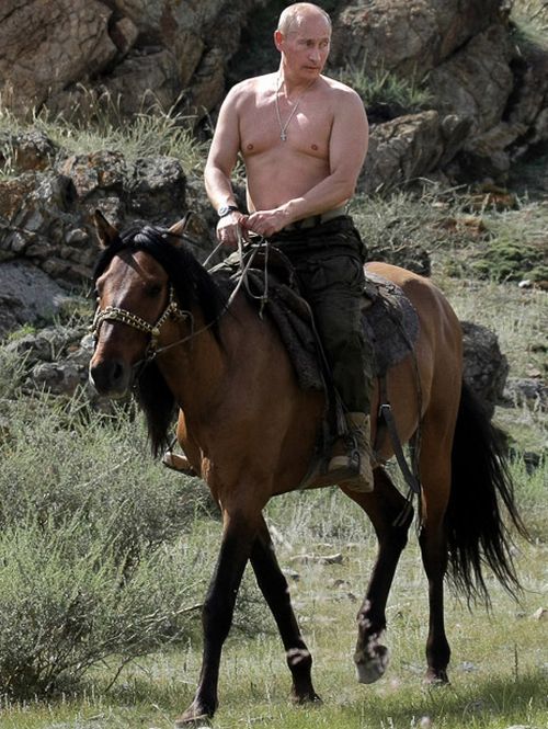 Vladimir Putin jaše konja