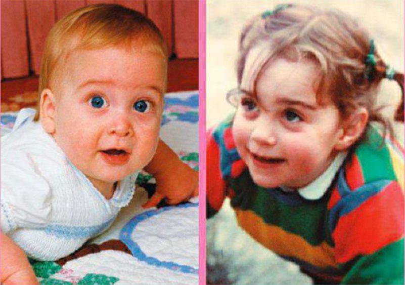 Princ Vilijam i Kejt Midlton kao bebe