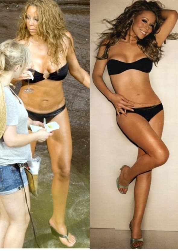 Bikini photo shoot, pre i posle