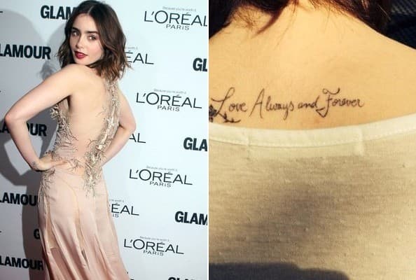 Lepa Lily ima stilizovani natpis na leđima 'Ljubav uvek i zauvek' (foto: Wenn/Instagram)